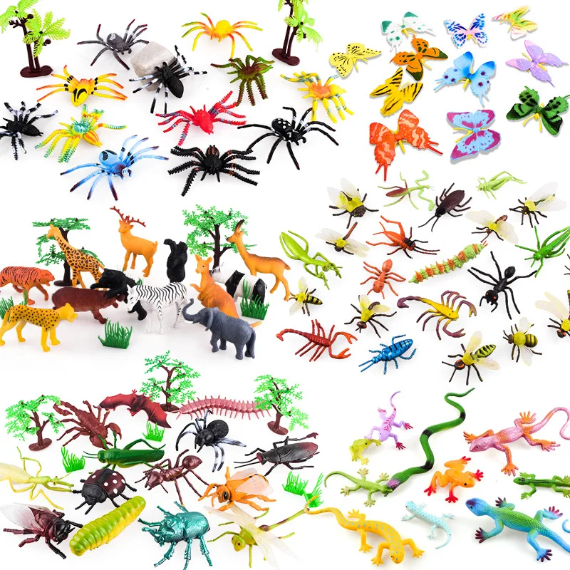 Реалистичная имитация насекомых, креативные резиновые животные, Детские обучающие игрушки, мягкая модель мультяшных насекомых