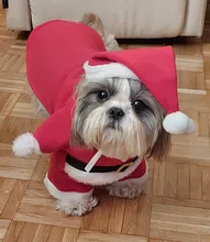 Christmas Pet Dog Cat Costumes Funny Santa Claus Costume For Dogs Cats Winter Warm Dog