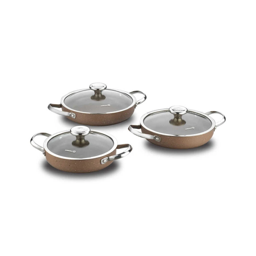 

Korkmaz A1302 Browni Omelet Pan Set, 6 Pieces, High Thermal Conductivity, Solar Base Base