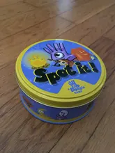 Juego Family Spot It con caja de Metal, tarjeta de juego con garabatos de 83mm, versión en inglés, Artículos populares