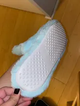 Zapatillas de conejo para interior para niña, pantuflas antideslizantes impermeables de algodón, parte inferior de goma