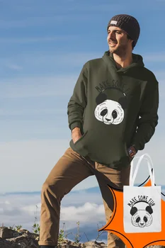 

Angemiel Wear Make Some Fun Panda Green Men 'S Hooded Sweatshirt Bags Kombin