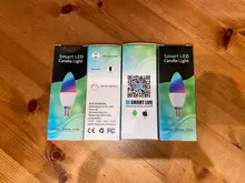 Tuya Smart Wifi LED Bulb E14, RGB Dimmable Light Bulb 4W, , Work with Alexa Echo Google