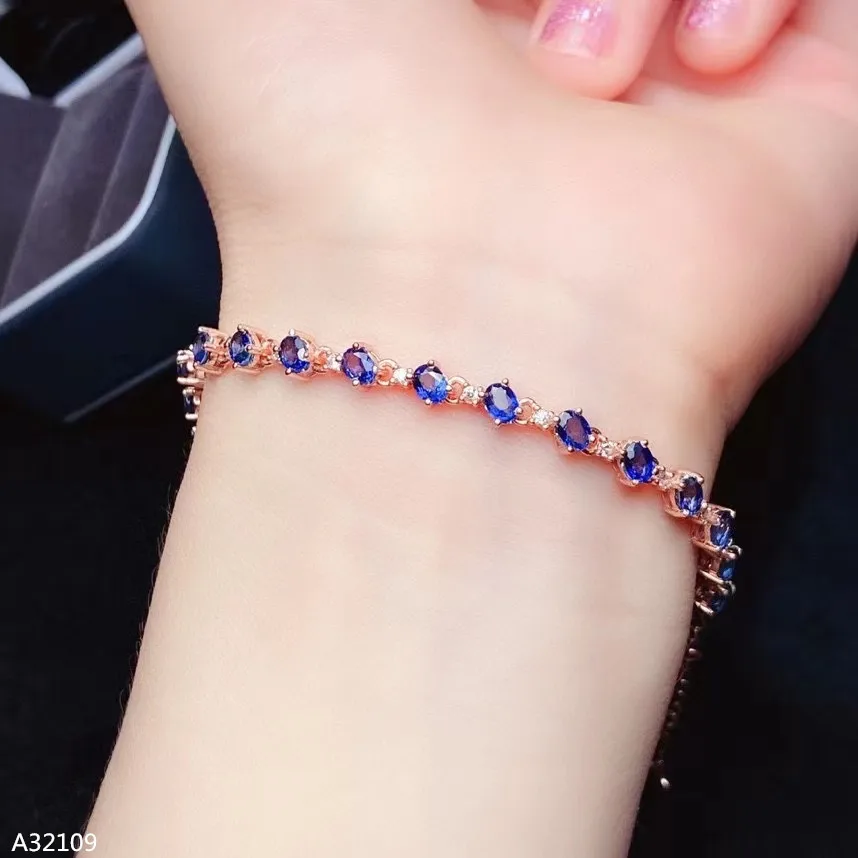 

KJJEAXCMY Fine Jewelry 925 Sterling Silver Natural Sapphire Treasure Horseala Galash Female Models Lady Girl Bracelet Luxury