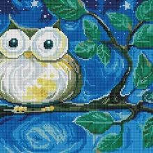 Алмазная мозаика EF 162 Сова на ветке 30*40