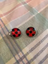Pendientes de mariquita con Clip para las orejas, aretes de mariquita para Cosplay y mujer, aretes de lunares para chicas, regalos de fiesta, joyas de Anime 2020