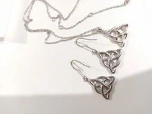 Joyería Vintage Triquetra Trinity collar de colgante de nudo collares y colgantes de Plata de Ley 925 para mujer (JewelOra NE101914)