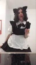 Maid Cosplay Costume Outfit Blocked Pinafore Short-Sleeves Lolita-Dress Halloween Girls