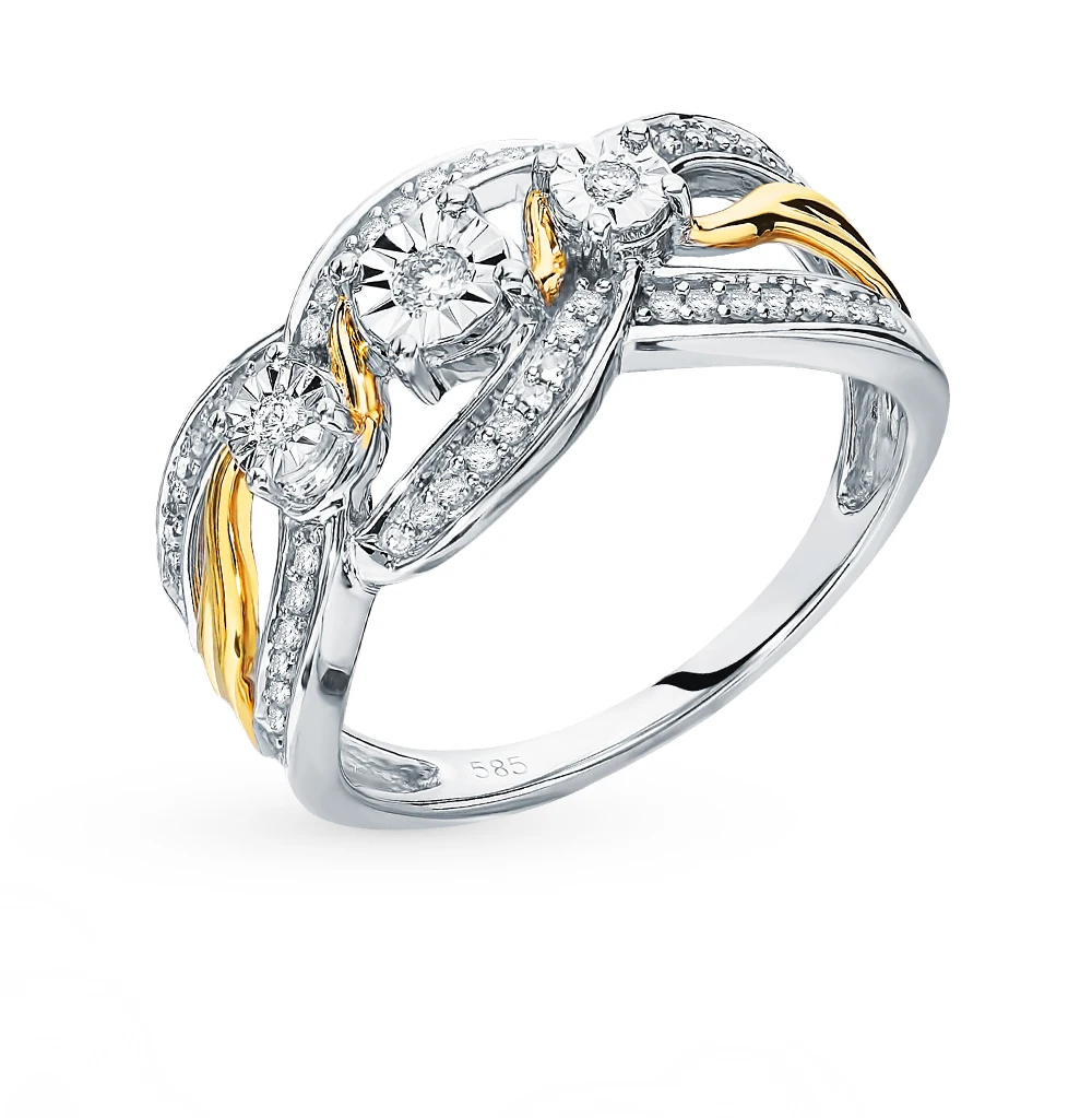Золотое кольцо с бриллиантами SUNLIGHT проба 585