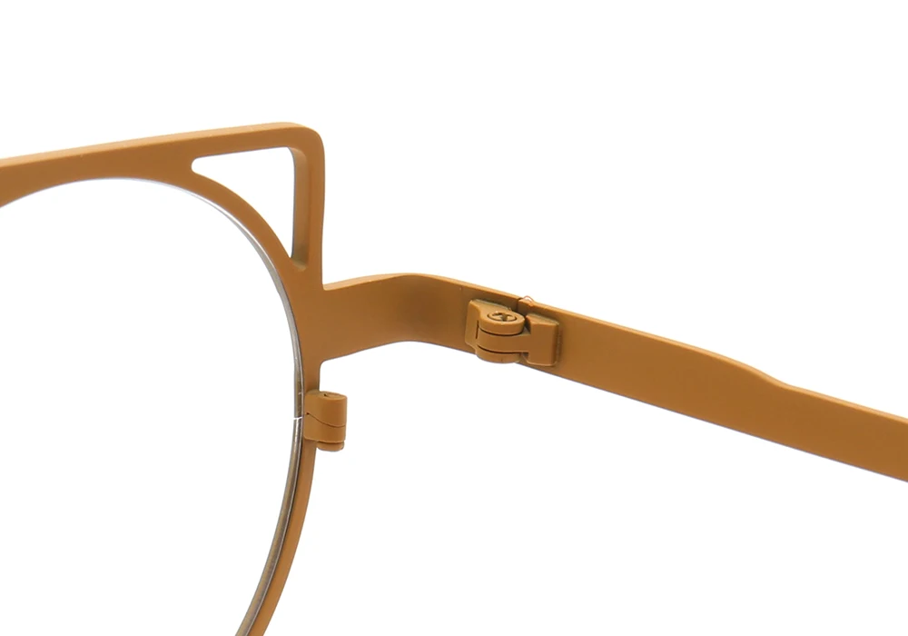 Женские круглые Двойные мосты Cateye, специальные чистые титановые металлические легкие очки, модные оправы для очков по рецепту, синие, черные