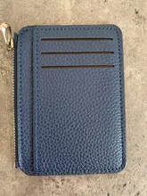 PURDORED-tarjetero delgado de cuero PU Unisex, funda con cremallera para tarjetas de negocios, Mini billetera para tarjetas de crédito, 1 ud.