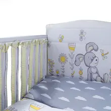 Комплект в кроватку Эдельвейс "Лето", 6 предметов, бортик-фенсы, желтый