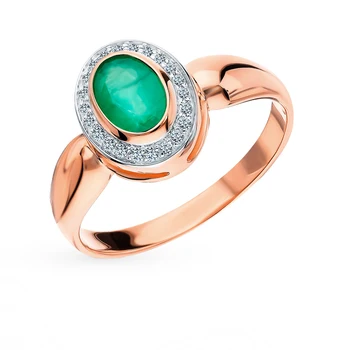 

Gold ring with emeralds and diamonds sunlight sample 585