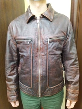 Chaqueta de cuero de vaca para hombre, abrigo de piel de vaca, grueso, de calidad, Estilo vintage, regalo, envío gratis