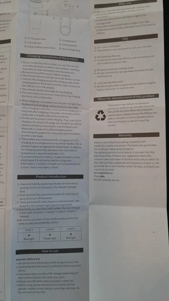 Отзыв о товаре ANLAN rf лифтинг аппарат массажер для лица микротоки для лица рф лифтинг аппарат RF Устройство для красоты RF лифтинг для лица радиочастотная мезотерапия для лица омоложение кожи лифтинг укрепляющее удаление морщин от пользователя R***z