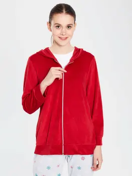 

Hooded Velvet Sleepwear Top
