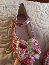 Zapatos de princesa para niñas, zapatillas con flores y brillantina para niñas pequeñas, incluye tacón alto y moño estilo mariposa, en azul, rosa y plata, talla 26-38