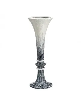 

VASE BEIGE-BLACK MOTHER-OF-PEARL 24X24X68 CM