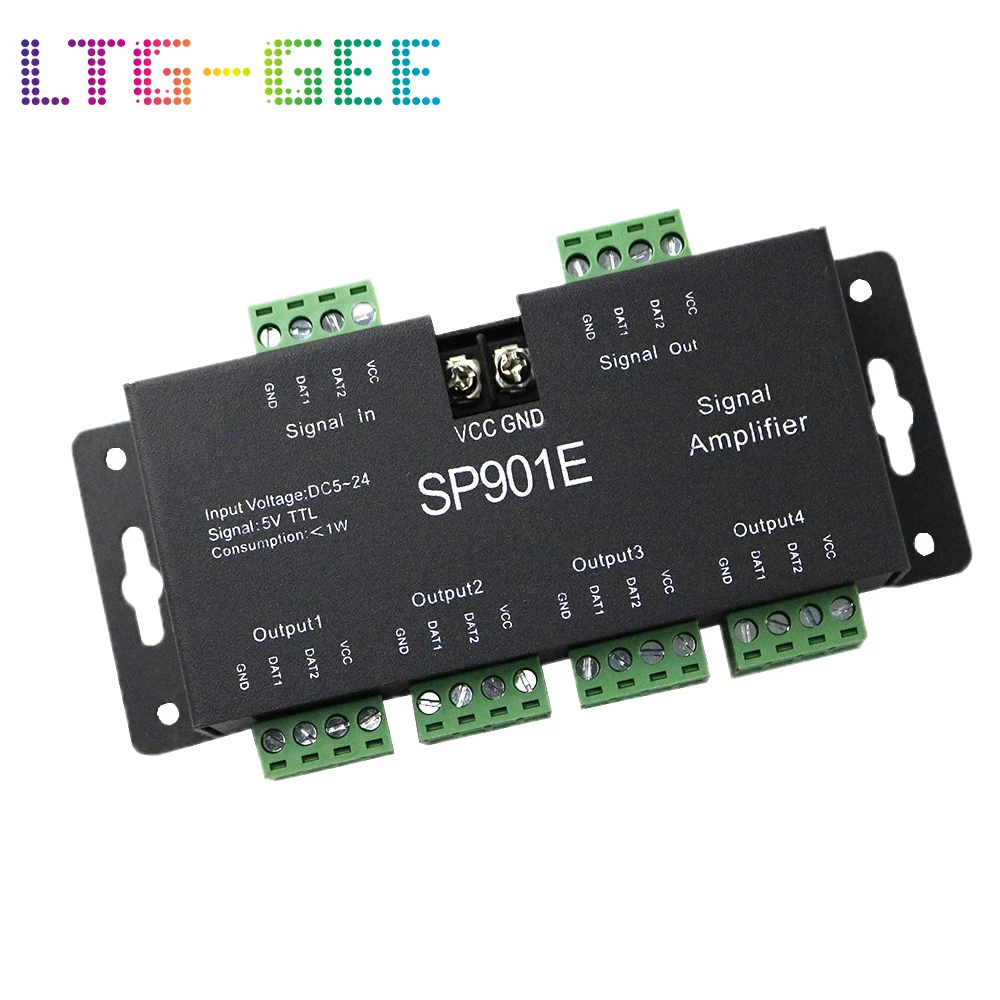 LTG-GEE SP901E SPI выход 4 контрольная группа светодиодный Усилитель сигнала Контролер для WS2811 SK6812 APA102 DMX512 модуль полосы света