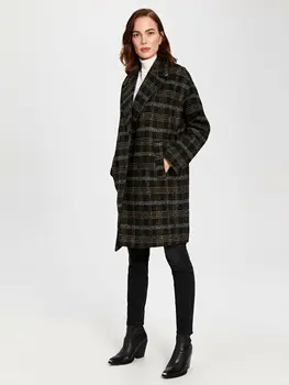 

Plaid Pattern Thick Stamp Coat
