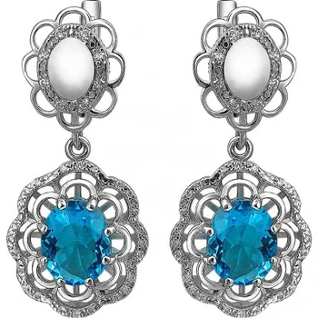 

Esthete earrings with cubic zirconia and silver quartz