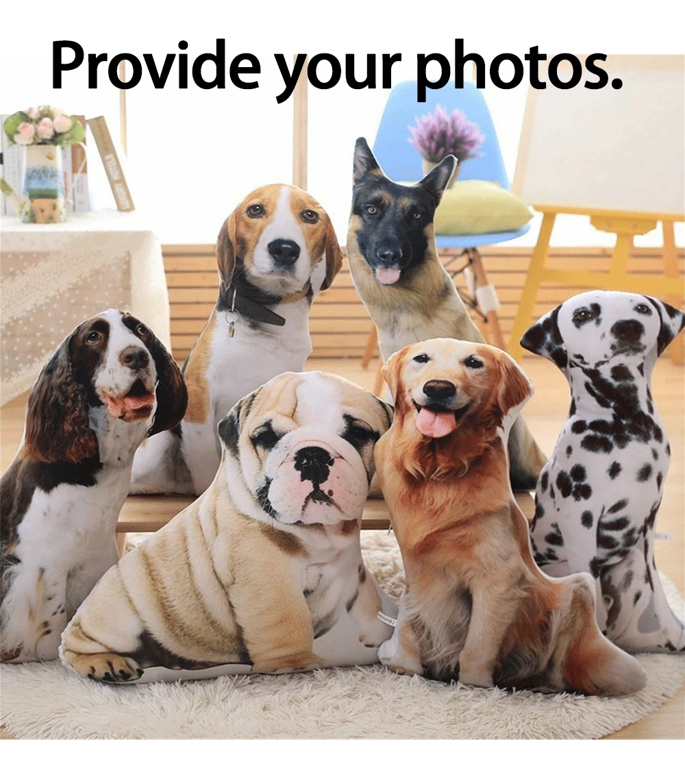 Personalized Photo DIY Pet Cushion Toys Dolls Stuffed Animal Sofa Car Decorative Pillow Custom Dog Cat Picture Hold Pillow Gift