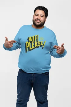 

Angemiel Wear WIFI Please Blue Men Sweatshirts