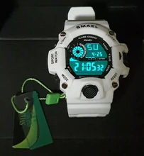 Relojes hombres reloj Digital blanco SMAEL deporte reloj de 50M resistente al agua de fecha reloj masculino Digital relojes militares de hombres deporte