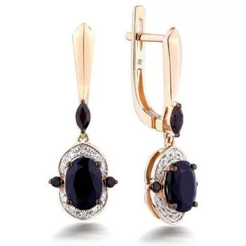 

Lucas gold earrings with sapphires and diamonds in red gold