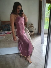 Asymmetrical Dress Satin-Straps Backless Julissa Mo Metallic Elegant Female Women Summer