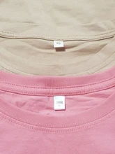 Basic Tees Loose Tshirt Khaki-Tops Oversized Korean Summer 9-Color Hirsionsan 100%Cotton