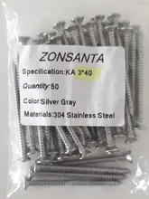ZONSANTA-tornillos de rosca de acero inoxidable, M1.4, M1.7, M2, 3, M2.6, M3, M4, M5, M6, 304