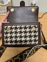 Bolso cuadrado de lana Retro de diseño único, bandolera de hombro elegante, ancho de 20,5 cm, alto de 15cm, grosor de 8cm