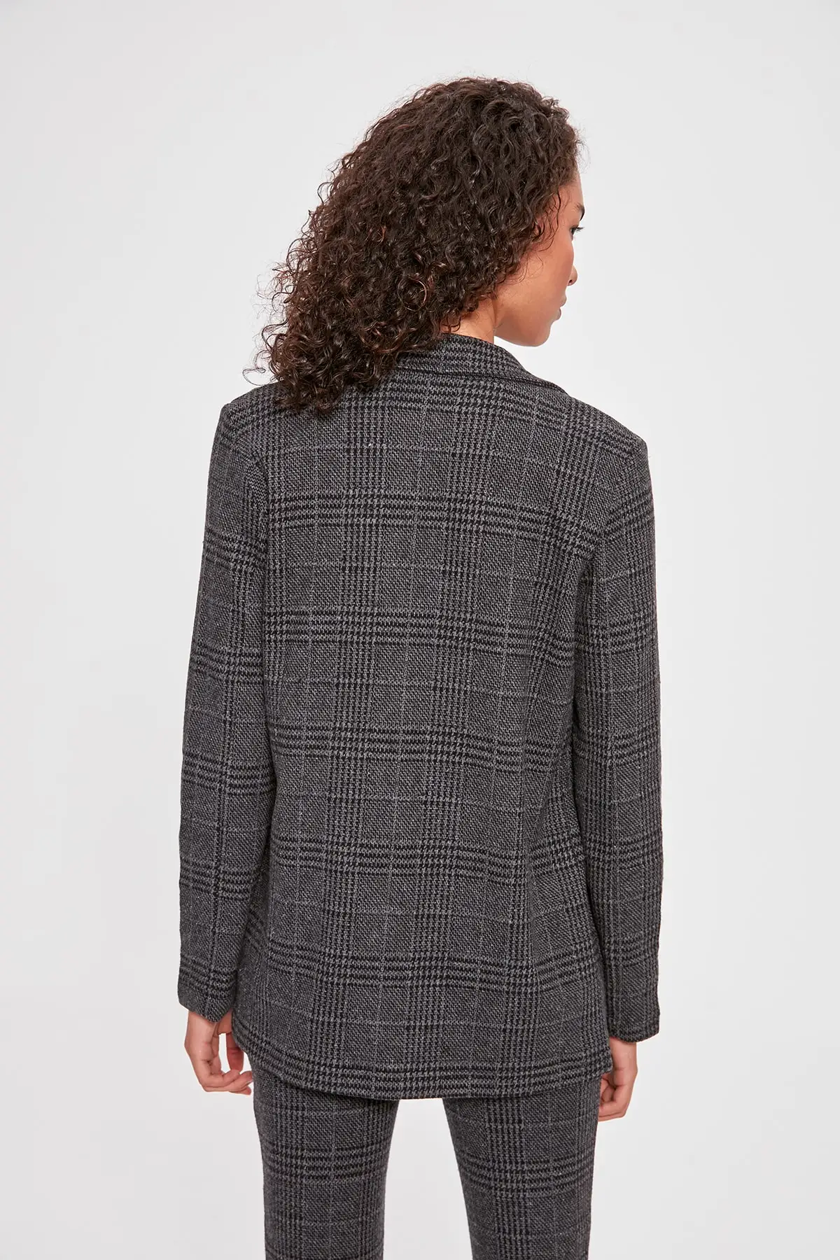 Trendyol Plaid Knitted Coat TWOAW20CE0160