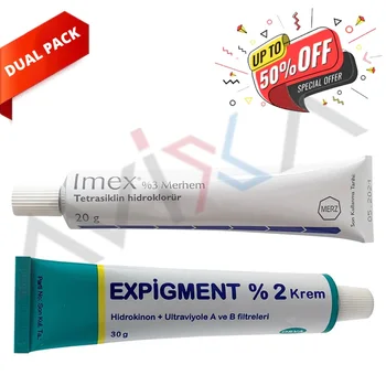 

2 Tubes in 1 Pack for Touchy Skin Topical Acne Treatment, Particularly Inflammatory Forms Hydroquinone %2, Tetracycline Hydroch