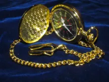 Reloj de bolsillo dorado con cadena para hombre y mujer, Steampunk, números romanos