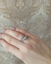 Conjunto de anillos de boda de lujo para mujer, joyería rellena de Color plateado, de compromiso, de piedra CZ, Color blanco