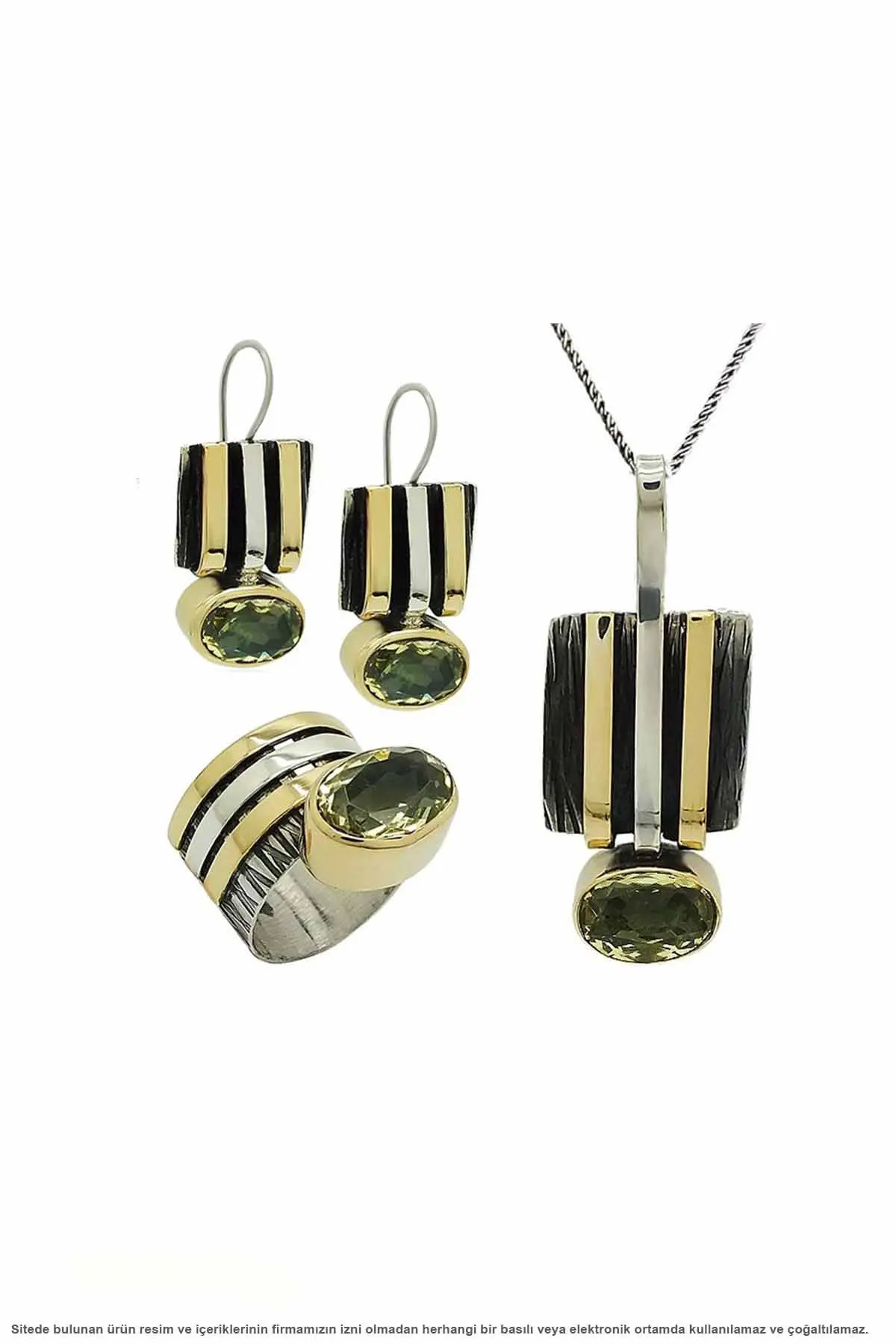 

Silver Citrine Cubic Zirconia Set Jewelry