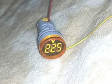 Mini voltímetro Digital redondo de 22mm, medidor de voltaje de CA 12-500V, Monitor de potencia, indicador LED, lámpara piloto, bricolaje