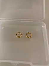 ROXI-Pendientes redondos de geometría para Mujer, aretes redondos de Plata de Ley 925, dorados, brillantes, Vintage