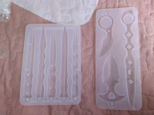 Molde de resina Epoxy para llaveros, accesorio de cristal artesanal, para defensa de los dedos, colgante, llavero, espejo, molde de silicona para Resina