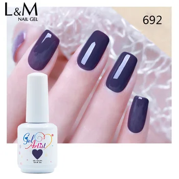 

Gelartist glue Soak Off 12 Pcs/lot Violet color series LED/UV Beauty DIY Nail Art bright colorful Nails gel polish Gray purple