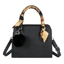 Женские сумки на плечо для женщин из искусственной кожи модные сумки через плечо роскошные сумки женские Сумки Дизайнерская Дорожная сумка с комочком шерсти