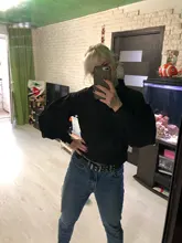 Señoras manga linterna blusa elegante camisa de las mujeres blanco negro Casual botón Vintage cuello Oficina camisa Mujer