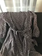 Women Summer Spring-Dress Vestidos A-Line Long-Sleeve Dot Print Midi Chiffon S.FLAVOR