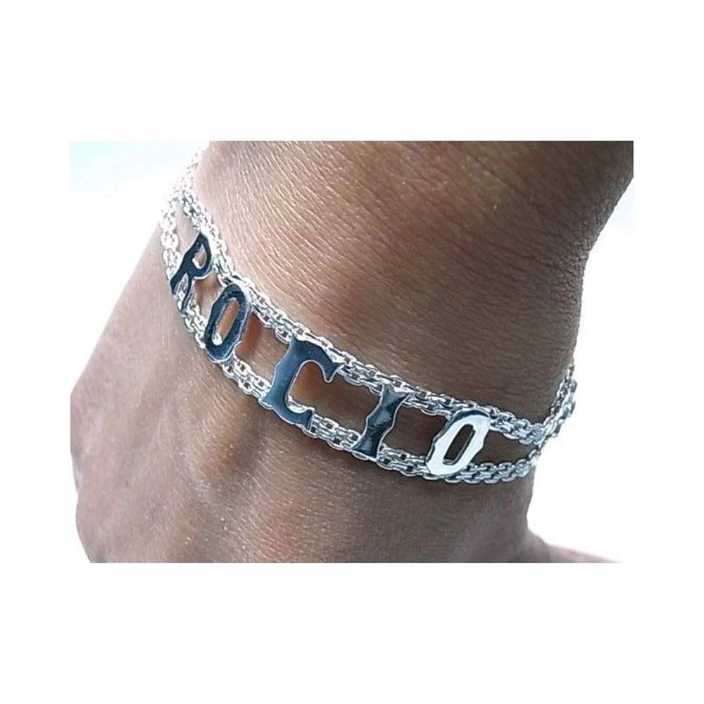 Pulsera personalizada con cualquier nombre o palabra de Plata ley un regalo especial para una mujer elegante|Индивидуальные