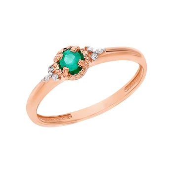 

Gold ring with emeralds and diamonds sunlight sample 585