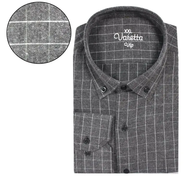 

Varetta Men's Clothing Plus Large Size 8XL 7XL 6XL 5XL 4XL Mens Business Casual Long Sleeved Shirt Classic Striped Male Social Dress Shirts Autumn New Quality Fine Plaid Business Casual Long Sleeve Winter Brown Shirt L