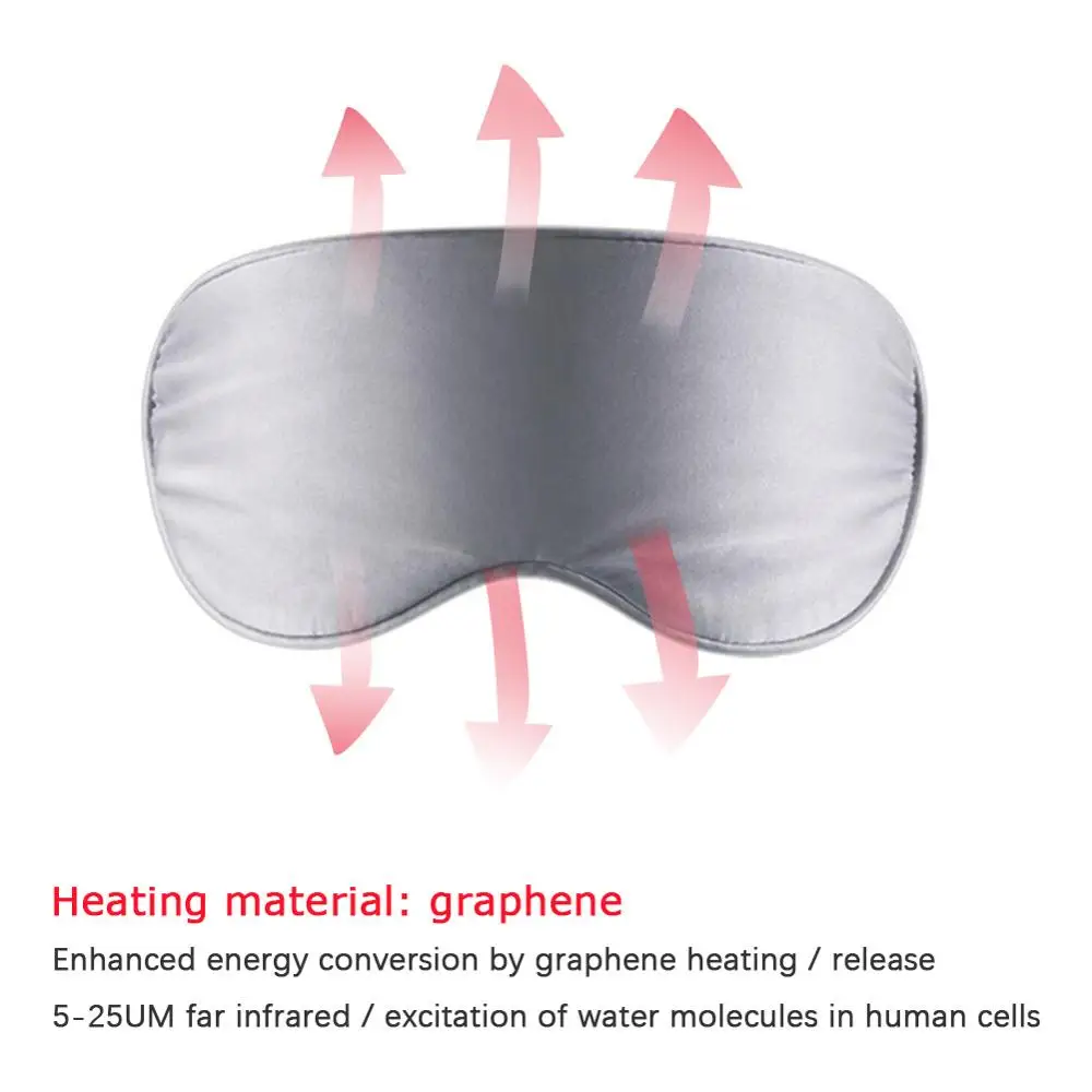 1 шт. USB электрическая Графен терапия с подогревом маска для глаз дышащий тент покрытие путешествия расслабляющий помощь Повязка на глаза очки для сна