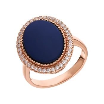 

Silver ring with ceramics and cubic zirconia sunlight sample 925
